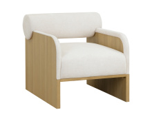 Sunpan 111514 - Coburn Lounge Chair - Rustic Oak - Eclipse White